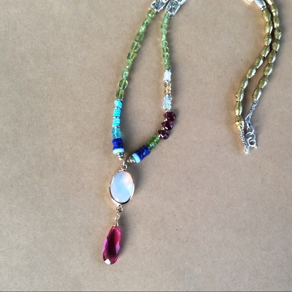 Handcrafted Sundance Charm natural Multi Gemstone Necklace Stunning NEW - Picture 11 of 11
